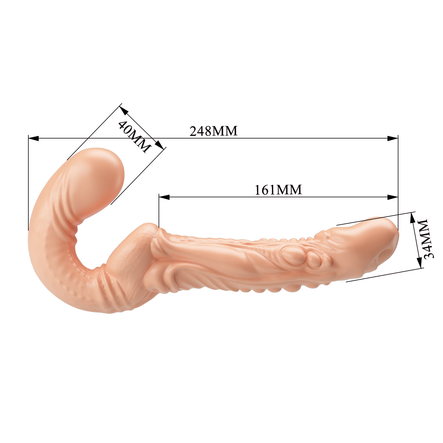 Страпон INEFFABLE 6,3" Emma ребристый