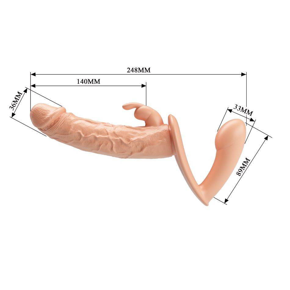 Страпон Charlotte 5,5" с внутренней насадкой