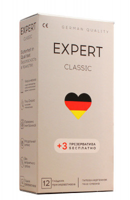 Презервативы EXPERT CLASSIC классические, 15 шт.