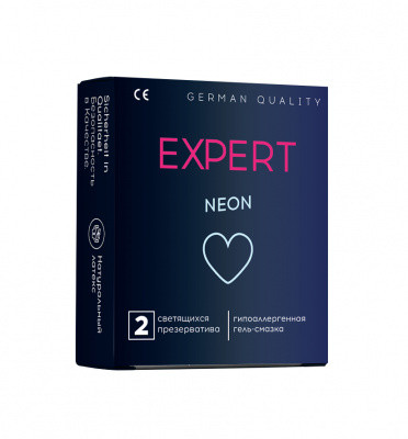 Презервативы EXPERT NEON светящиеся, 2 шт