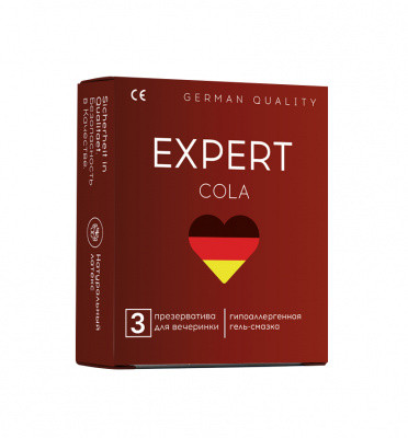 Презервативы EXPERT COLA с ароматом колы, 3 шт.