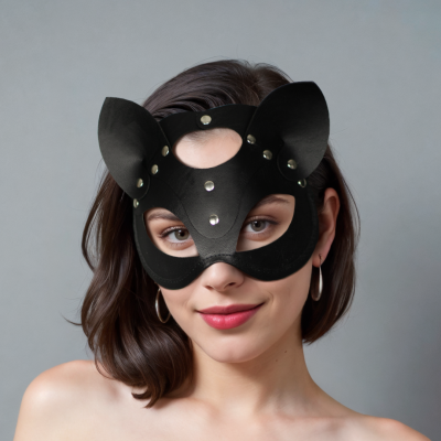 Маска "Кошка" из натуральной кожи