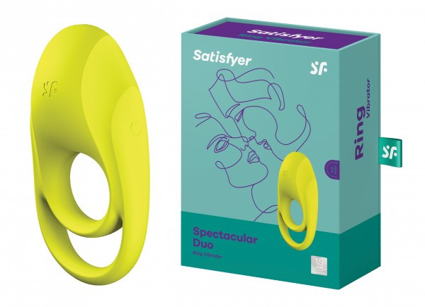 Эрекционное кольцо Satisfyer Spectacular Duo Ring, неоновое