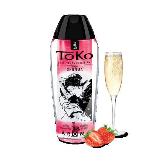 Съедобный лубрикант TOKO AROMA шампанское с клубникой, 165 мл