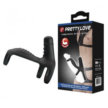 Вибронасадка Vibrating Penis Sling, черное