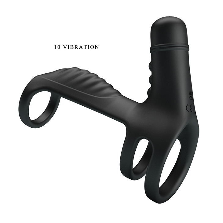 Вибронасадка Vibrating Penis Sling, черное