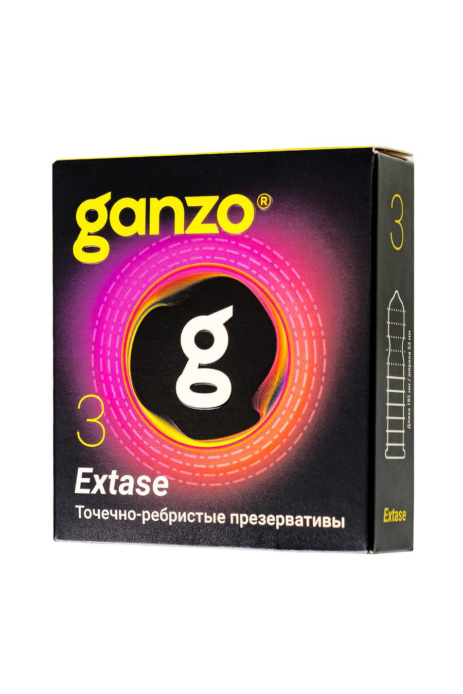 Презервативы "GANZO" extase, точечные, ребристые, анатомичные 3 шт