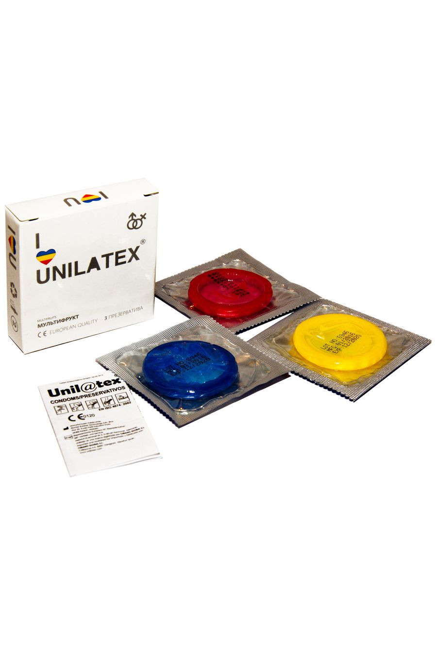 Презервативы UNILATEX multifrutis, аромат, цветные, 3шт