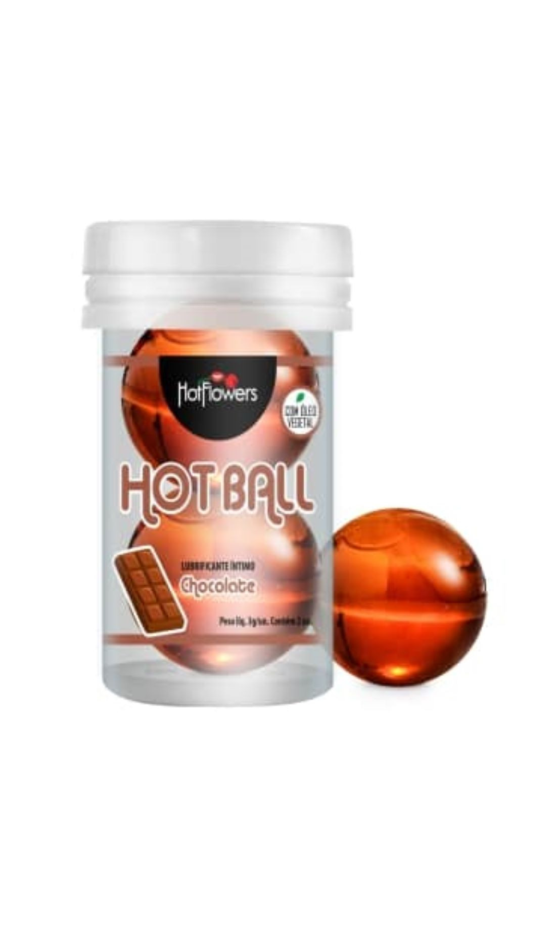 Лубрикант AROMATIC HOT BALL на масляной основе в виде двух шариков с ароматом шоколада