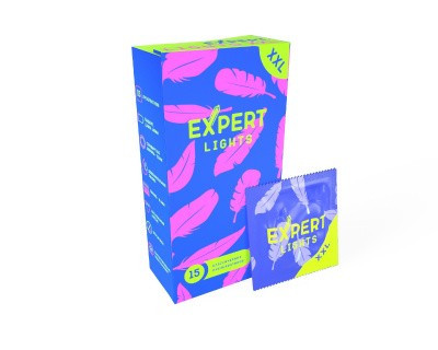 Презервативы EXPERT LIGHTS ультратонкие XXL,Ø 60 мм 15шт.