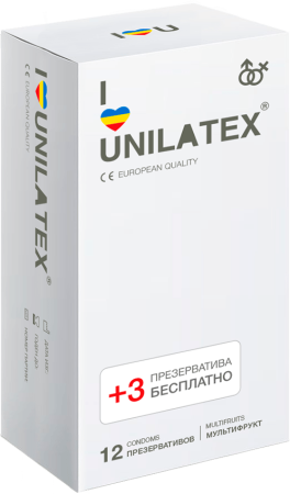 Презервативы UNILATEX multifrutis, аромат, цветные, 15шт