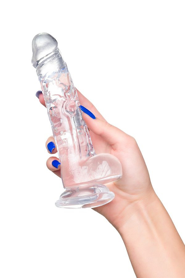 Фаллоимитатор TPE прозрачный, 19 см