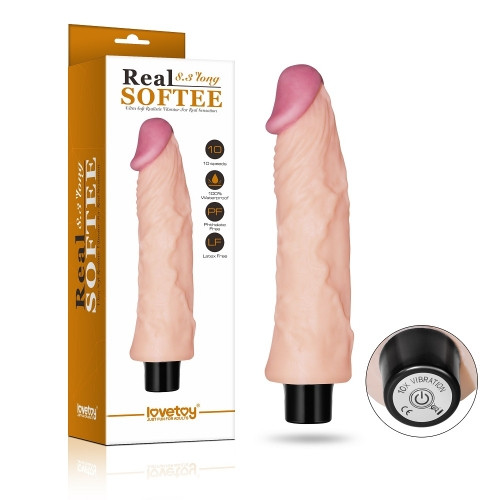 Вибратор REAL SOFTEE Vibrating Dildo 8.3"