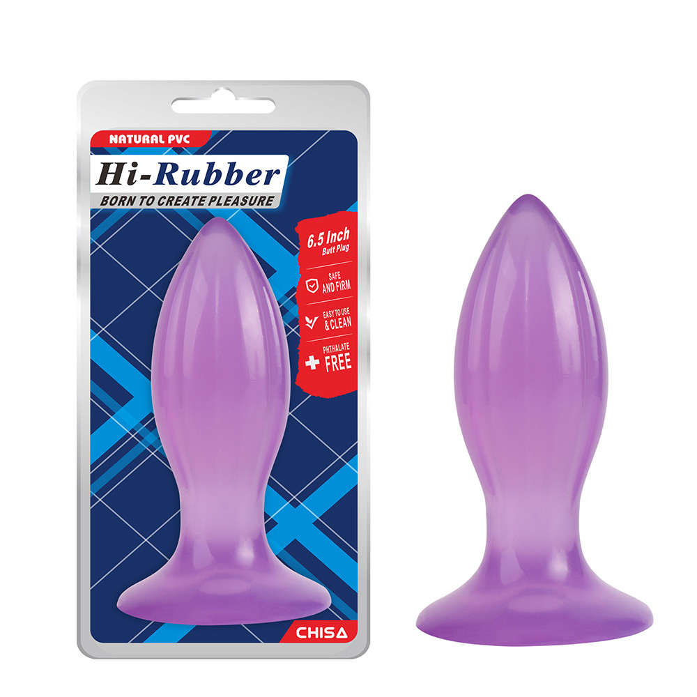 Анальная пробка Hi-Rubber 6,5", Ø5,9 фиолетовая