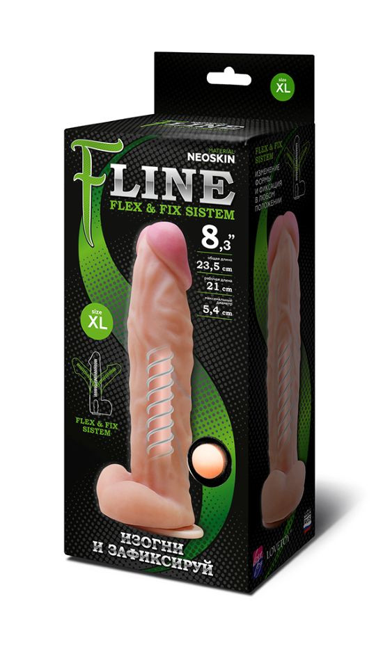Фаллоимитатор на присоске 8,3" FLEX * FIX 