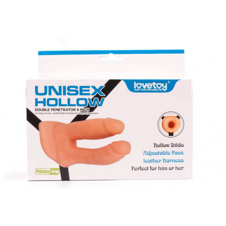 Фаллопротез Unisex Hollow, двойной